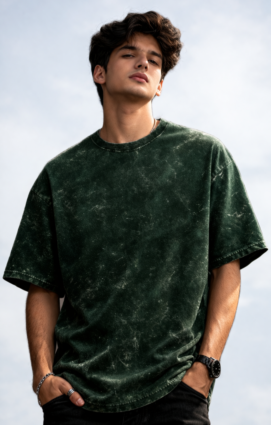 Unisex Acid Washed Oversized Tee